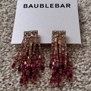 BaubleBar Crystal Fringe Statement Earrings Pink Ombre